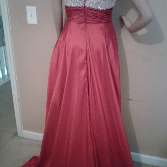 Jaaz Couture jewel stone embellished high lo dress - Picture 7 of 8